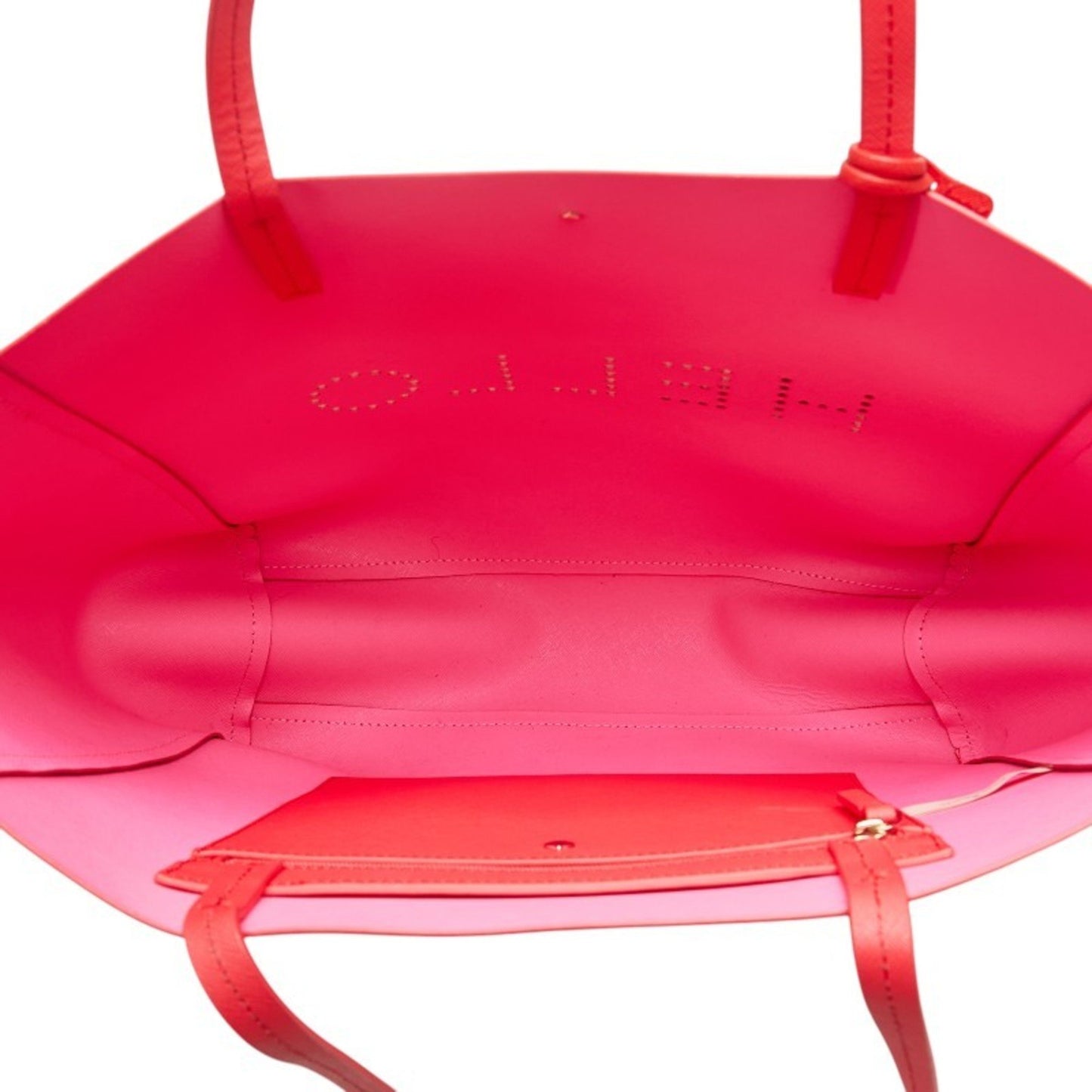 Kate Spade Hello Punching Handbag Tote Bag Red Rubber