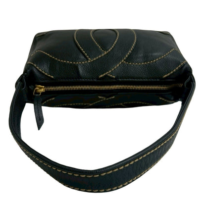 Chanel Double-Face Coco Mark Stitched Caviar Leather Handbag