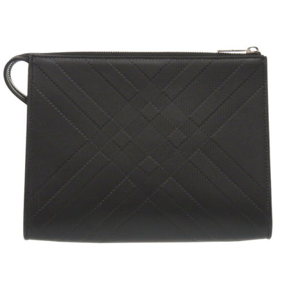 Unused Burberry Leather Black Pouch Clutch Bag 1093Burberry