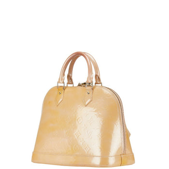 Louis Vuitton Monogram Vernis Alma Pm Handbag M91751 Beige Poodle Patent Leather