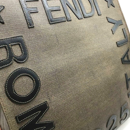 Fendi 1925 Roma Italy Tote Bag Brown Black Leather