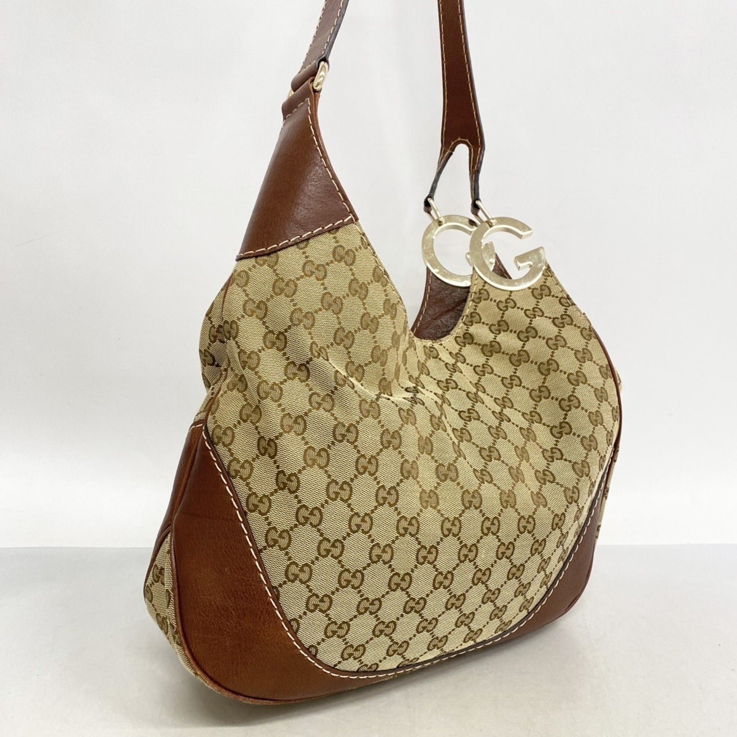 Gucci Gg Canvas Shoulder Bag 203503 Brown