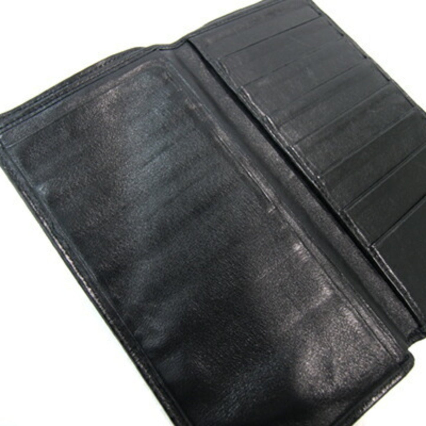 Chanel Bi-Fold Long Wallet Bicolor Black Leather Old Chanel