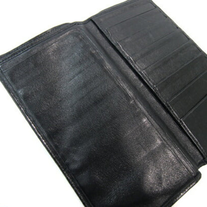 Chanel Bi-Fold Long Wallet Bicolor Black Leather Old Chanel