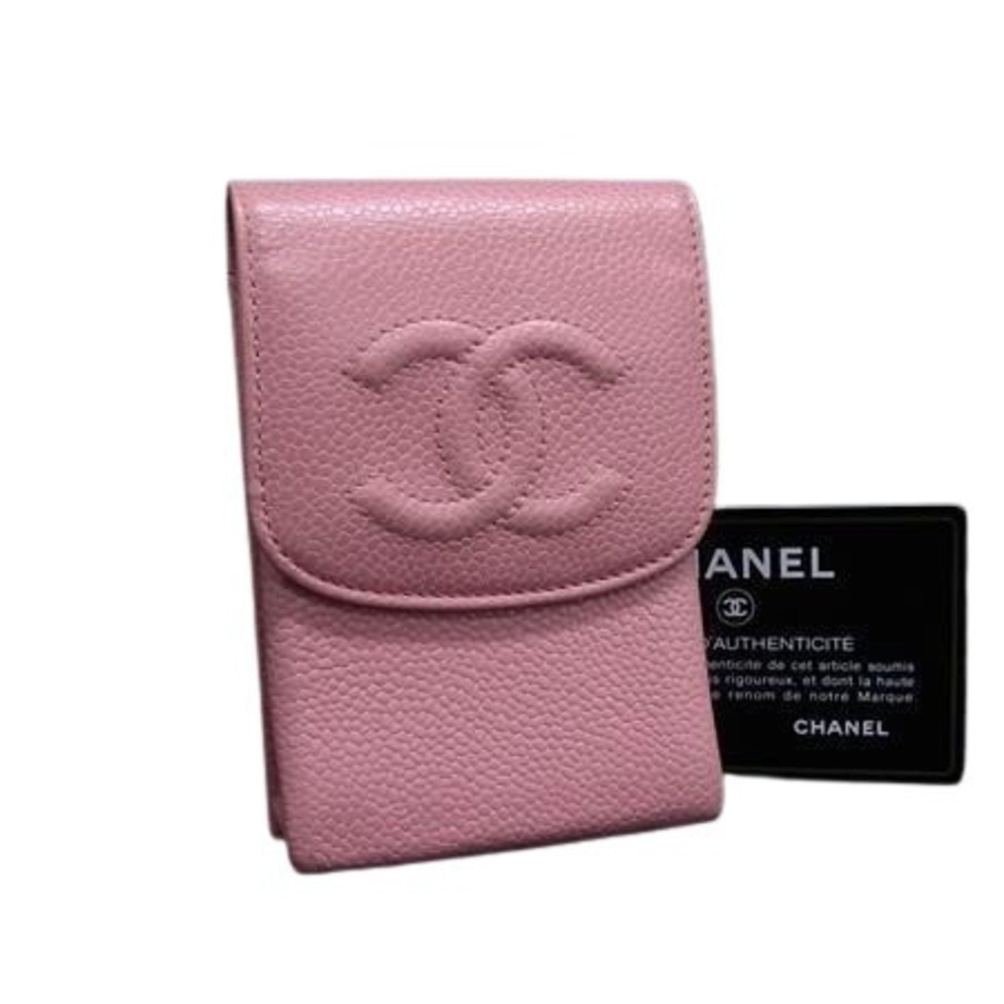 Chanel Coco Mark Cigarette Case A135511 In Pink Caviar Leather