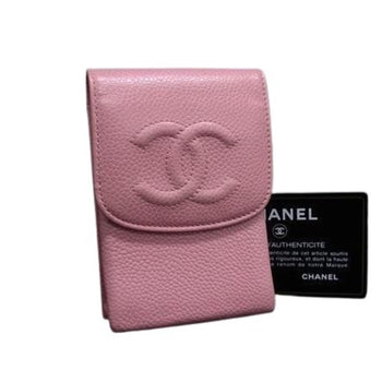 Chanel Coco Mark Cigarette Case A135511 In Pink Caviar Leather