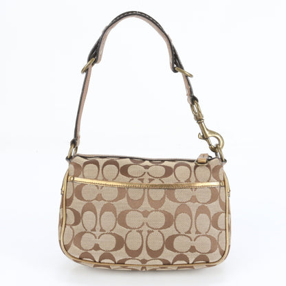 Coach Signature Canvas And Leather Shoulder Bag