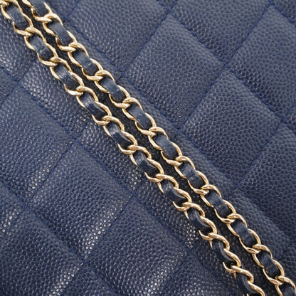 Chanel Matelasse Shoulder Wallet With Chain Bag In Caviar Leather