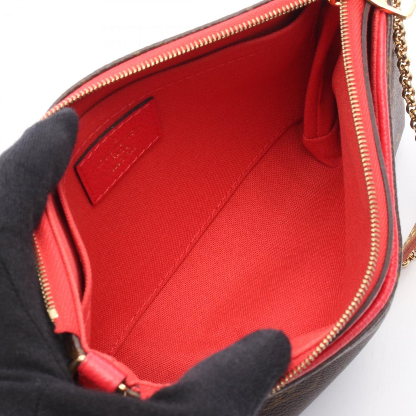 Louis Vuitton Pallas Clutch Monogram Poppy Petal Handbag Coated Canvas Leather