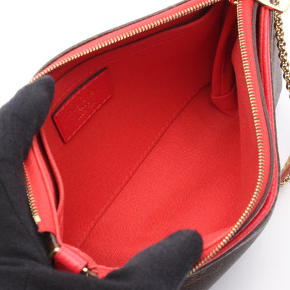 Louis Vuitton Pallas Clutch Monogram Poppy Petal Handbag Coated Canvas Leather