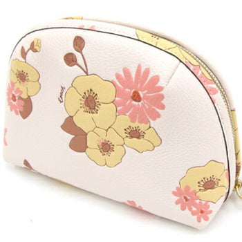 Coach Pouch C9018 Light Pink Leather Flower