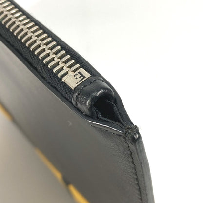 Fendi 7N0078 Pouch Bag Clutch Bag Black Yellow
