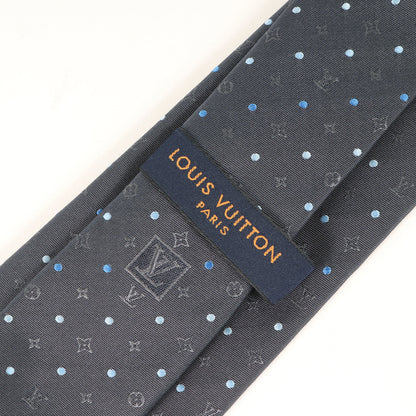 Louis Vuitton Monogram Dot Silk Cravate Tie M73190 Charcoal