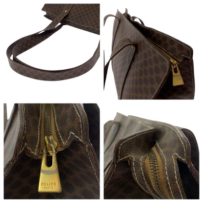 Celine Vintage Macadam Pattern Brown Gold Hardware Mc96 Tote Bag Shoulder