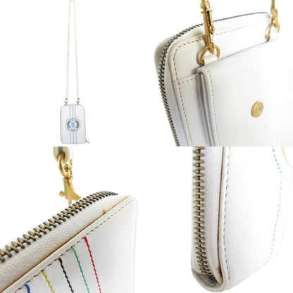 Celine Pochette 2004 Olympic Limited Edition Leather White Gold