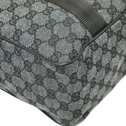 Gucci Gg Canvas Business Bag Handbag 282529 Gray Black Leather