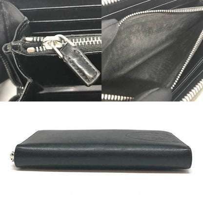 Prada Round Saffiano Leather Nero Black Long Wallet 2Ml317 Prada