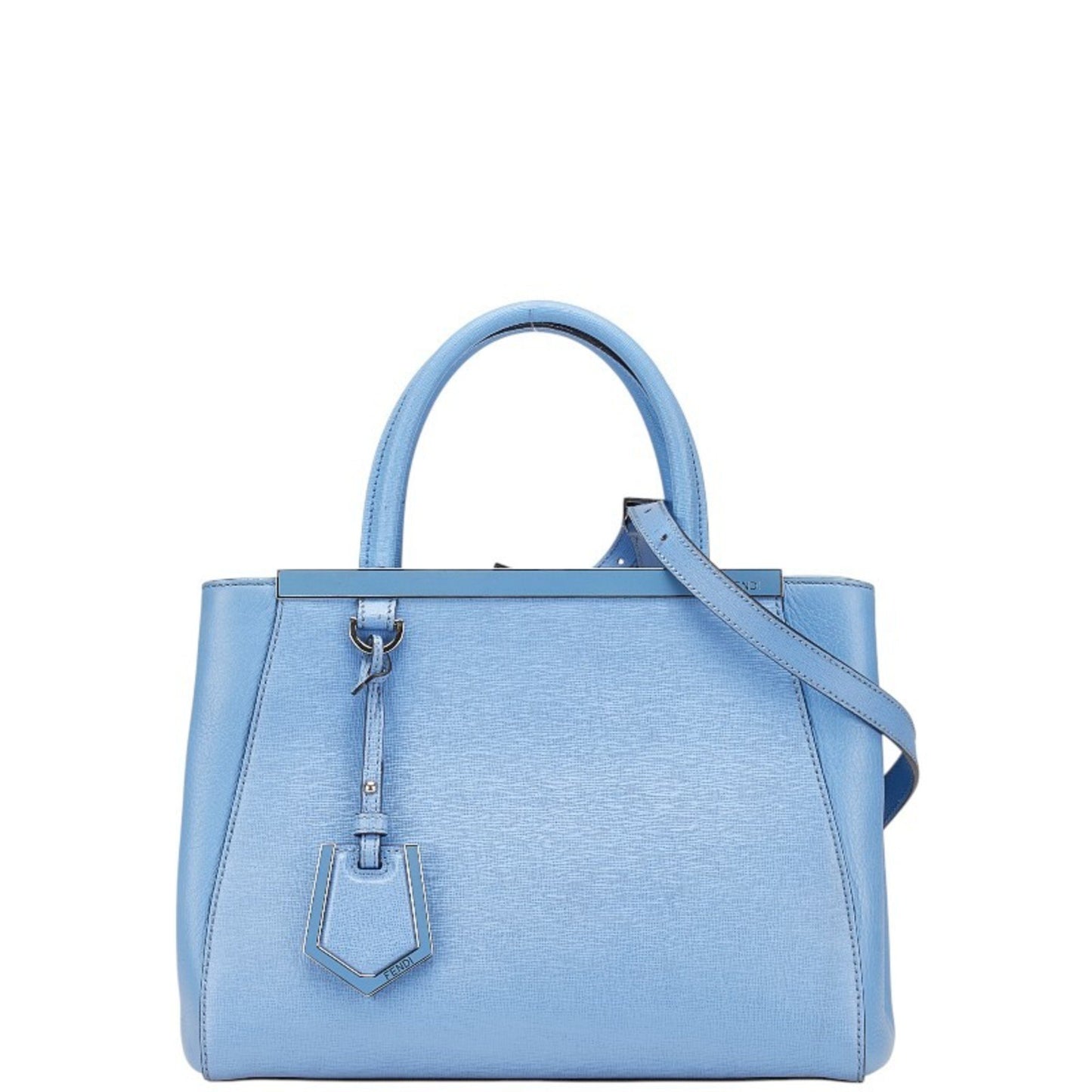 Fendi Petit Toujours Handbag/Shoulder Bag 2Way 8Bh253 Light Blue Leather