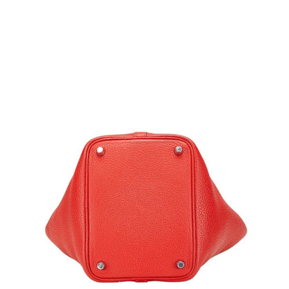 Hermes Herms Picotin Lock Pm Handbag In Rouge Cazac Red Taurillon Clemence Leather