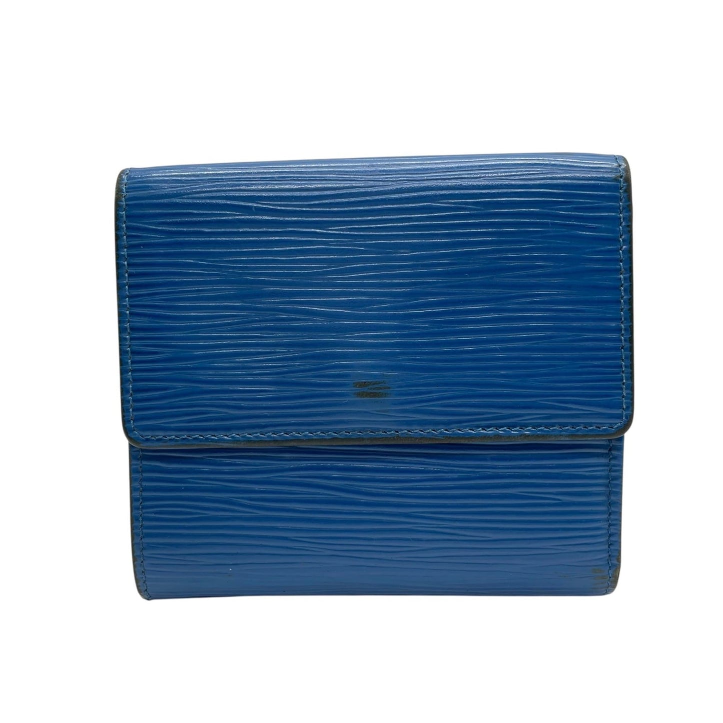Louis Vuitton Louis Vuitton Tri-Fold Wallet Epi Leather Porte Monnaie Bi-E Carte Credit M63485 Blue