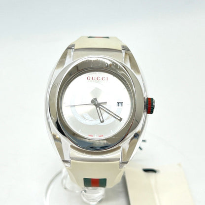 Gucci 137.1 Sherry Line Date Stainless Steel Quartz Watch With Rubber Strap