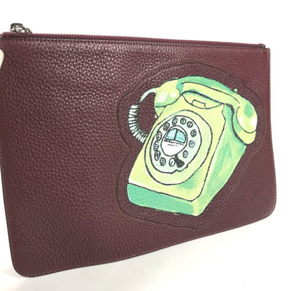 Fendi 7N0078 Pouch Pouch Cluch Bag Clutch Bag Brownbased