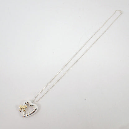 Tiffany 925 750 Heart Ribbon Pendant Necklace