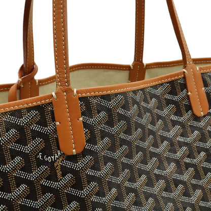 Goyard Saint Louis Pm Tote Bag Shoulder Coated Canvas Leather Black Brown White