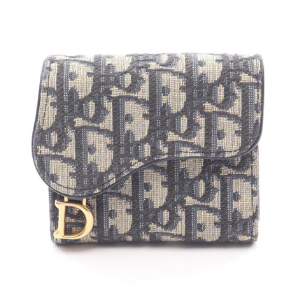 Christian Dior Dior Saddle Oblique Tri-Fold Wallet