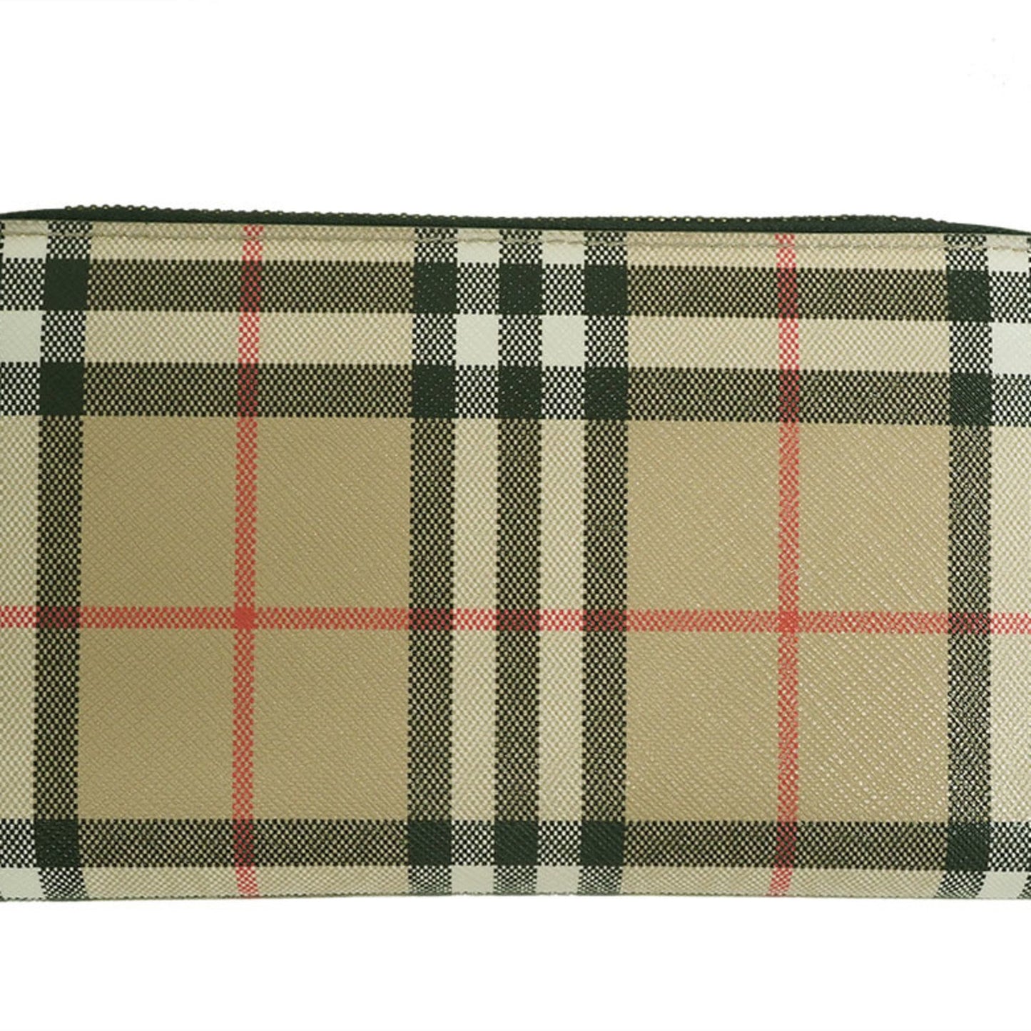 Burberry Check Round Long Wallet Pvc Leather