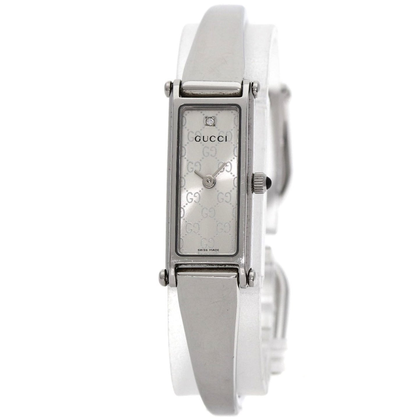 Gucci 1500L Gg Square Face Bangle Watch In Stainless Steel/Ss