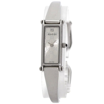Gucci 1500L Gg Square Face Bangle Watch In Stainless Steel/Ss