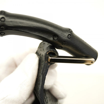 Gucci Bamboo 001 4060 Canvas Handbag Black