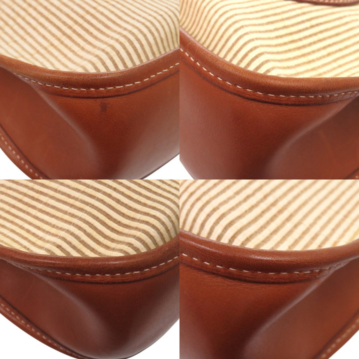 Hermes Herms Evelyne I Pm Striped Shoulder Bag In Veau Gulliver Noisette Leather