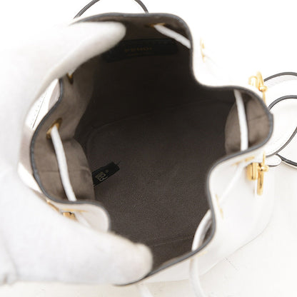 Fendi Montresor Mini Hand Shoulder Bag Leather White 8Bs010 Bp