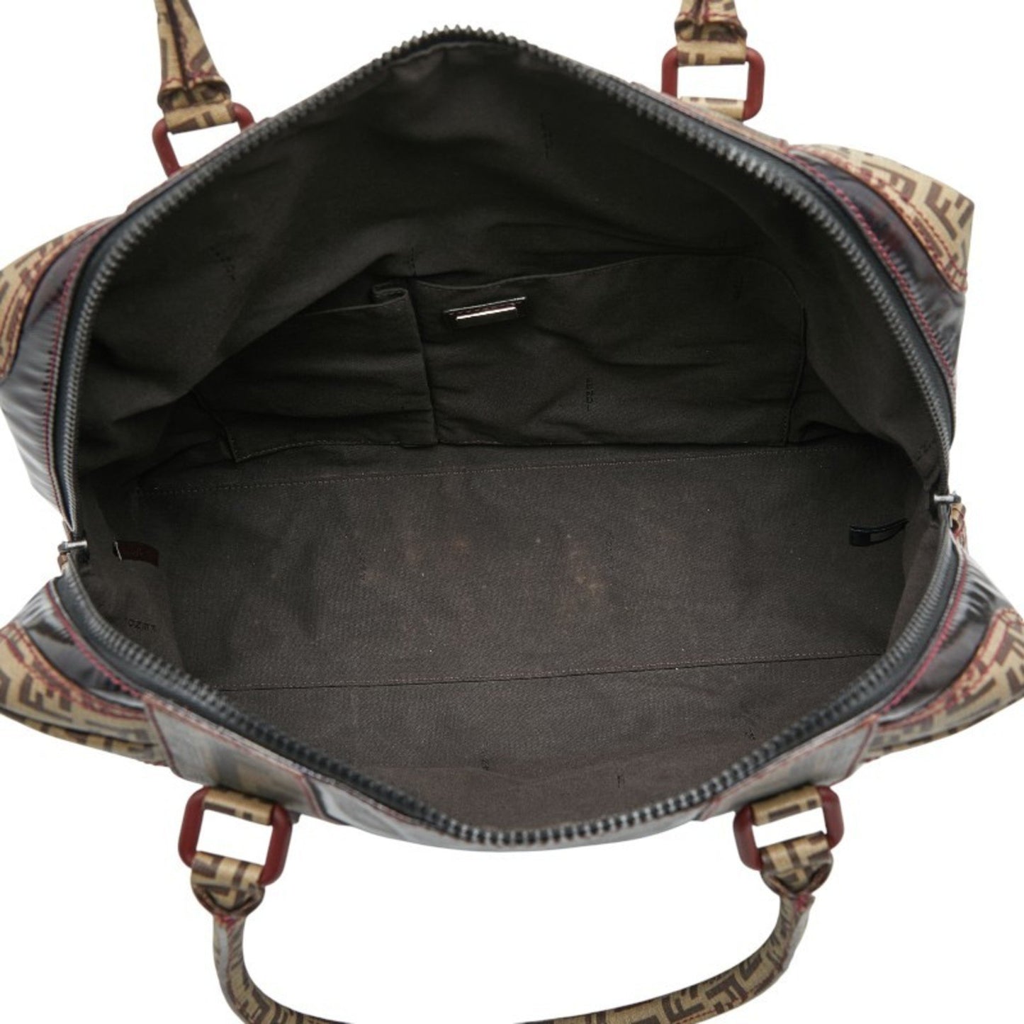 Fendi Zucca Tote Bag Handbag 8Bl096 Brown Enamel