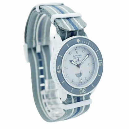 Swatch X Blancpain Fifty Fathoms So35S100 White Dial