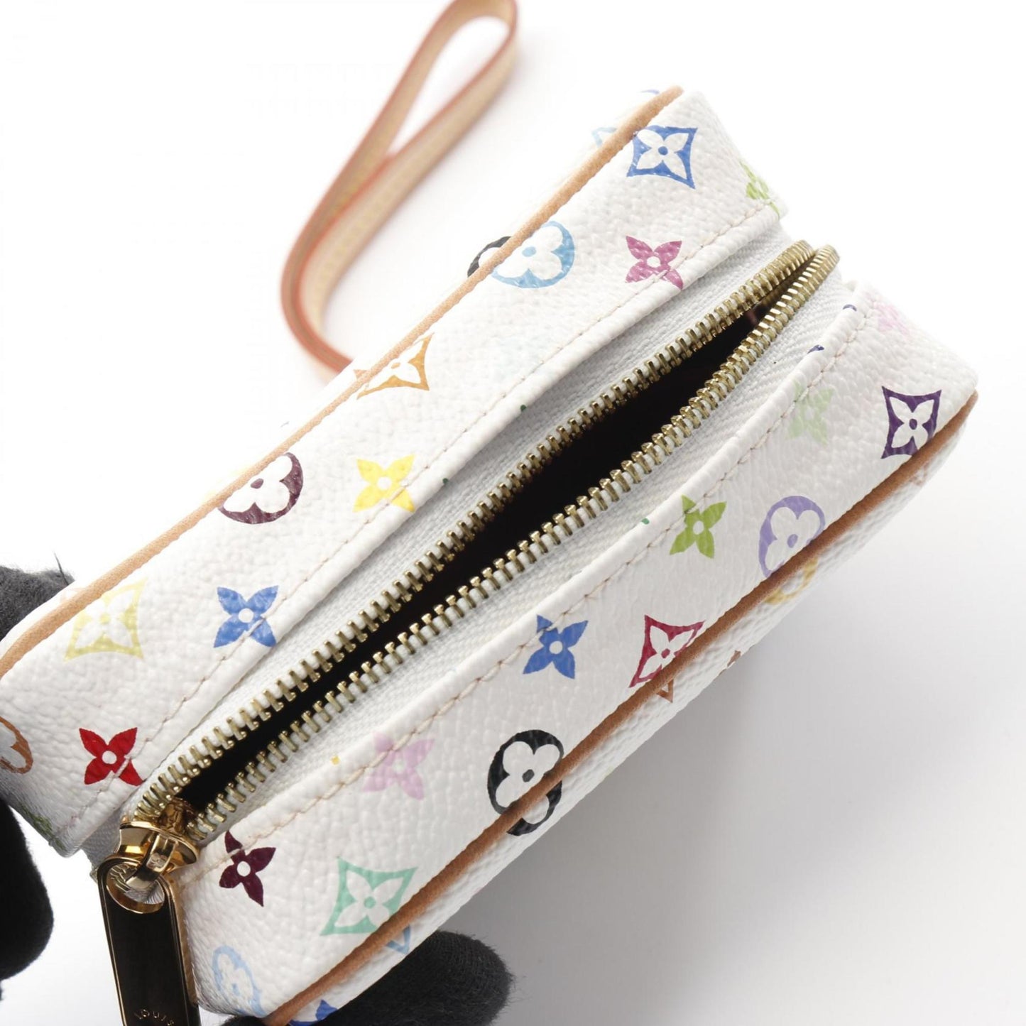 Louis Vuitton Truth Wapiti Monogram Multicolor Blanc Pouch Coated Canvas Leather