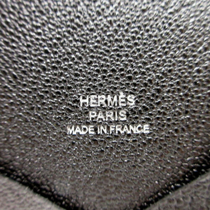 Hermes Calvi Card Case Chevre Black Z Stamp 0829Hermes