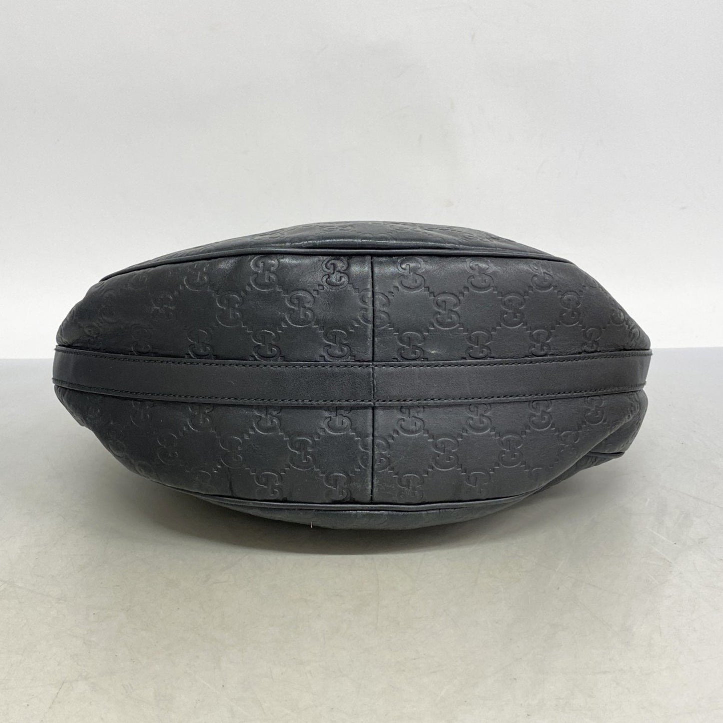 Gucci Shoulder Bag Guccissima 232962 Leather Black Gold