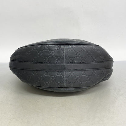 Gucci Shoulder Bag Guccissima 232962 Leather Black Gold