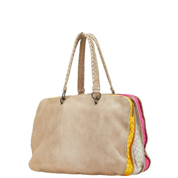 Bottega Veneta Intrecciato Handbag In Beige