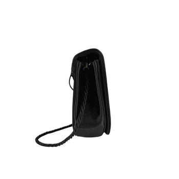 Fendi Shoulder Bag Velvet Satin Black