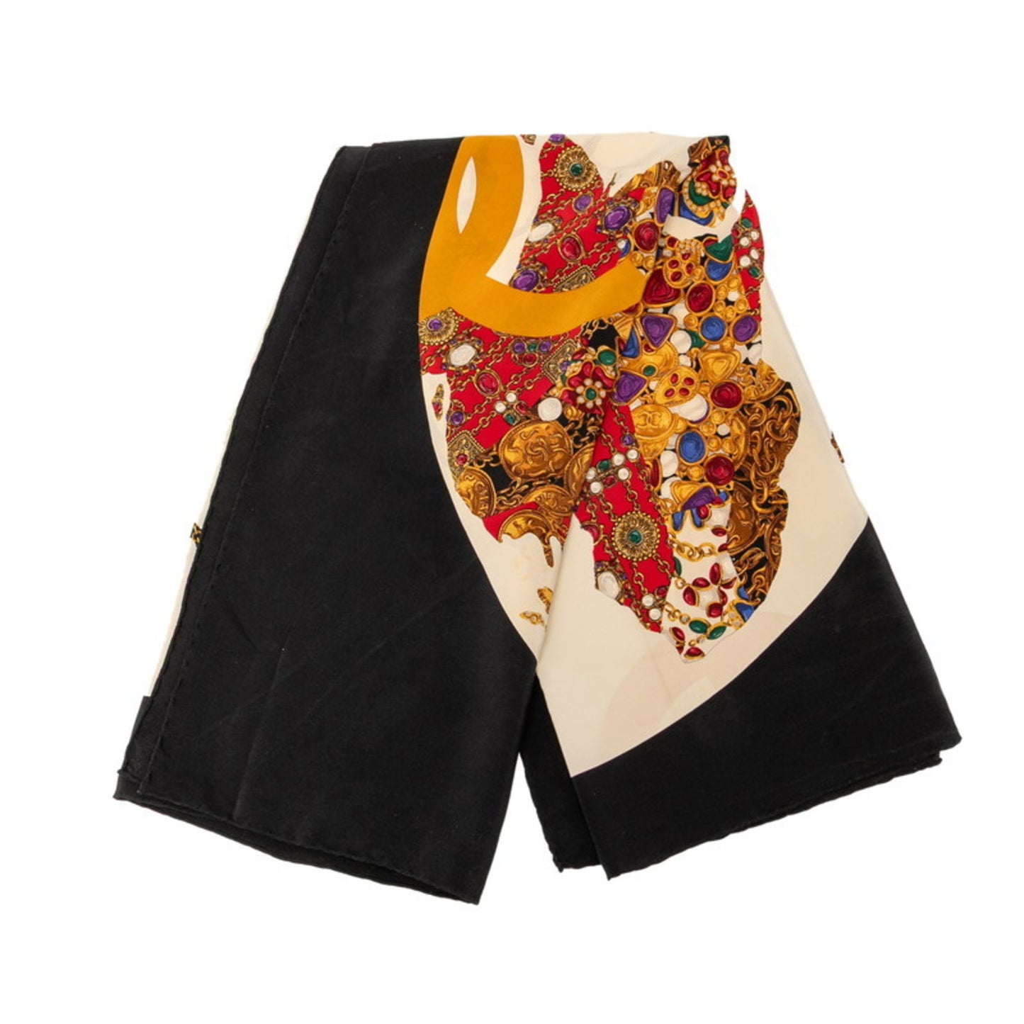 Chanel Coco Mark Jewelry Motif Scarf Muffler In Beige