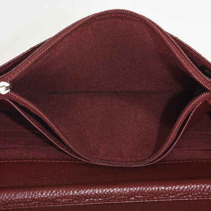 Chanel Coco Mark Matelasse Chain Wallet Caviar Skin A33814 Red