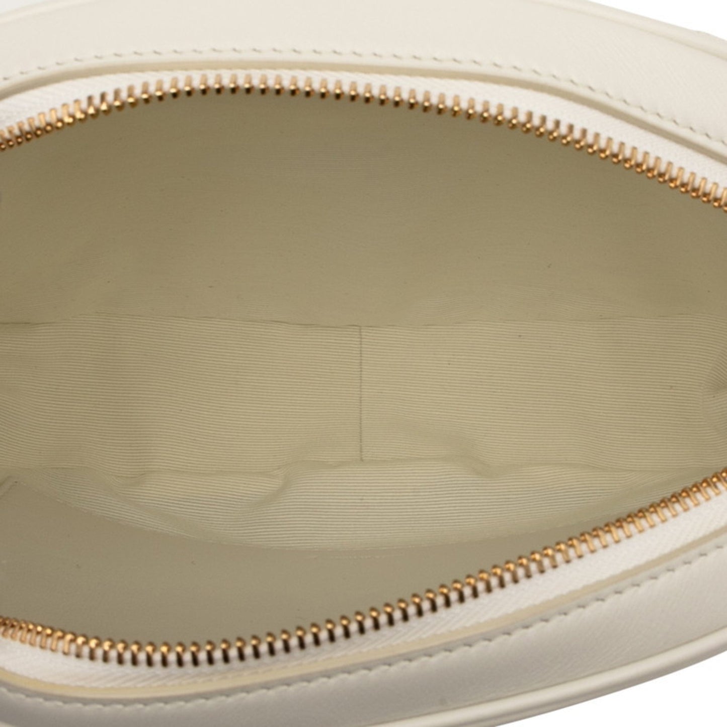 Celine C Charm Crossbody Shoulder Bag White Leather