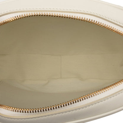 Celine C Charm Crossbody Shoulder Bag White Leather