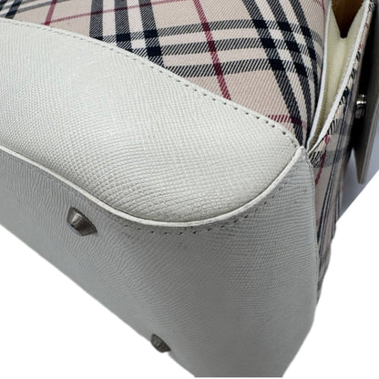 Burberry Nova Check Pattern White/Beige Canvas Bag