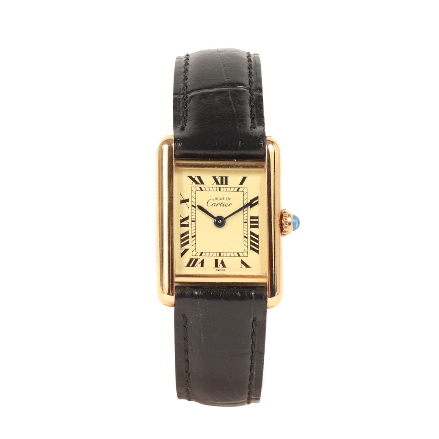 Cartier Must Tank Vermeil Small Gold/Black Watch