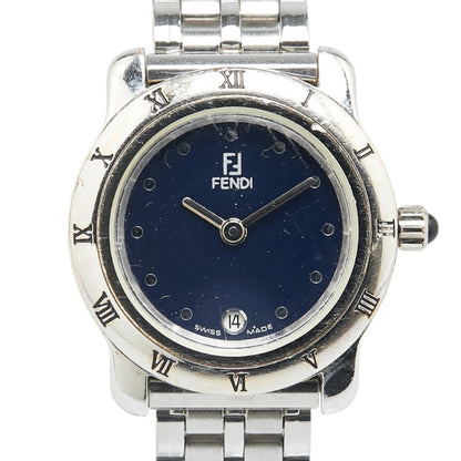 Fendi 860L Quartz Watch With Black Dial And Stainless Steel